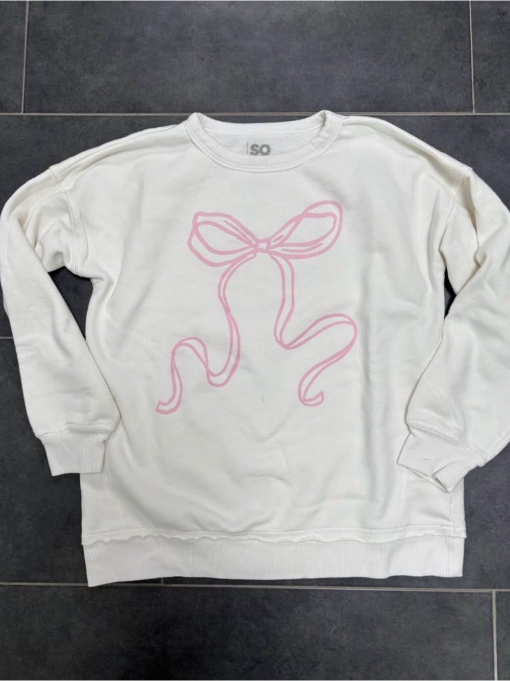 SO brand Sweatshirt with Pink Bow Graphic 🎀